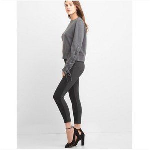 GAP Sculpt Ponte Black Gray Zipper Bottom Thick Contouring Legging, Sz. XL, NWT
